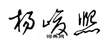 梁錦英楊峻熙草書個性簽名怎么寫