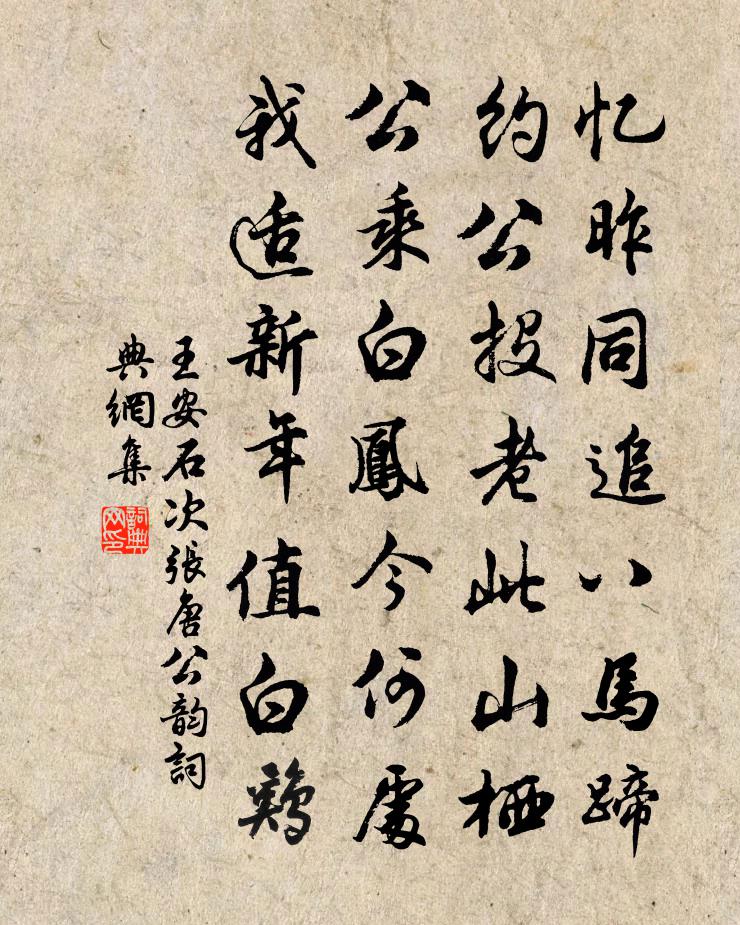 王安石次張唐公韻書法作品欣賞