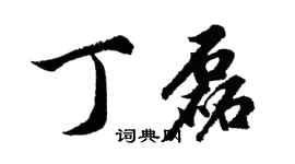 胡問遂丁磊行書個性簽名怎么寫