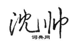 駱恆光沈帥行書個性簽名怎么寫