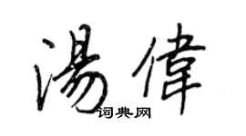 王正良湯偉行書個性簽名怎么寫