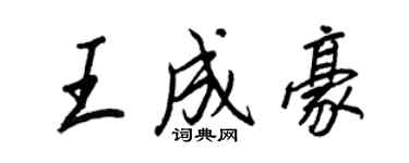 王正良王成豪行書個性簽名怎么寫