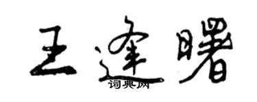 曾慶福王逢曙行書個性簽名怎么寫