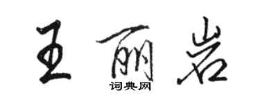 駱恆光王麗岩行書個性簽名怎么寫