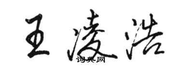 駱恆光王凌浩行書個性簽名怎么寫