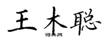 丁謙王木聰楷書個性簽名怎么寫