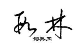 梁錦英段林草書個性簽名怎么寫