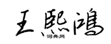 王正良王熙鴻行書個性簽名怎么寫