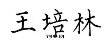 何伯昌王培林楷書個性簽名怎么寫