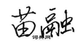 駱恆光苗融行書個性簽名怎么寫