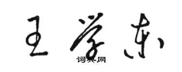 駱恆光王學東草書個性簽名怎么寫