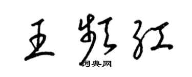 梁錦英王頻紅草書個性簽名怎么寫