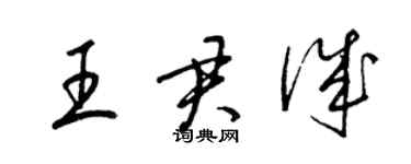 梁錦英王君誠草書個性簽名怎么寫