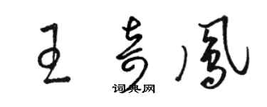 駱恆光王奇鳳草書個性簽名怎么寫