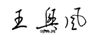 梁錦英王興風草書個性簽名怎么寫