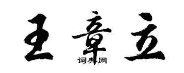 胡問遂王章立行書個性簽名怎么寫