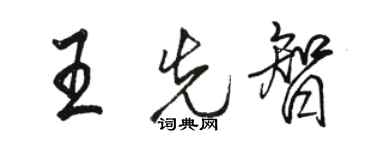 駱恆光王先智行書個性簽名怎么寫