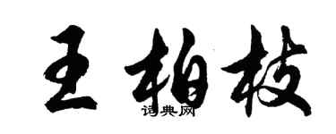 胡問遂王柏枝行書個性簽名怎么寫