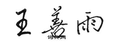 駱恆光王善雨行書個性簽名怎么寫