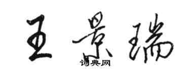 駱恆光王景瑞行書個性簽名怎么寫