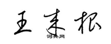 梁錦英王來根草書個性簽名怎么寫