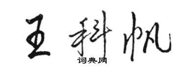駱恆光王科帆行書個性簽名怎么寫