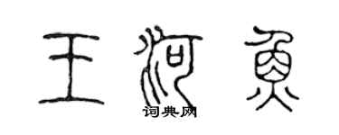 陳聲遠王河魚篆書個性簽名怎么寫