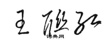 駱恆光王聯紅草書個性簽名怎么寫