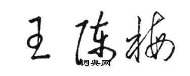 駱恆光王陳梅草書個性簽名怎么寫