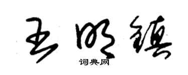 朱錫榮王明鎮草書個性簽名怎么寫