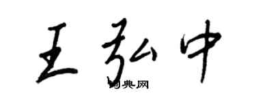 王正良王弘中行書個性簽名怎么寫