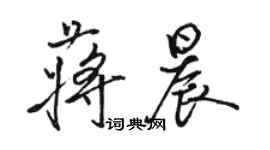 駱恆光蔣晨行書個性簽名怎么寫