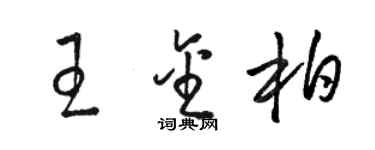 駱恆光王金柏草書個性簽名怎么寫