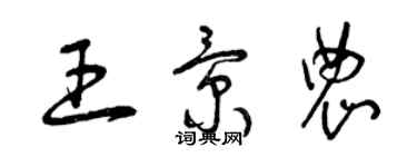 曾慶福王景農草書個性簽名怎么寫