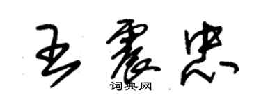 朱錫榮王震忠草書個性簽名怎么寫