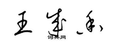 梁錦英王成香草書個性簽名怎么寫