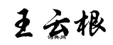 胡問遂王雲根行書個性簽名怎么寫
