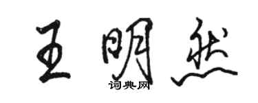 駱恆光王明然行書個性簽名怎么寫
