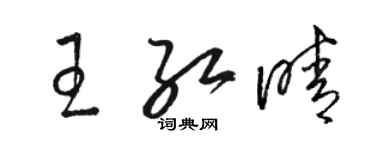 駱恆光王紅晴草書個性簽名怎么寫