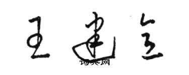 駱恆光王建意草書個性簽名怎么寫