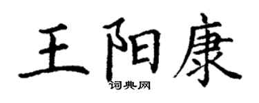 丁謙王陽康楷書個性簽名怎么寫