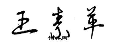 曾慶福王素革草書個性簽名怎么寫