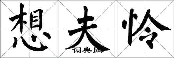 翁闓運想夫憐楷書怎么寫