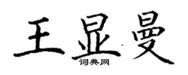 丁謙王顯曼楷書個性簽名怎么寫