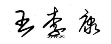 朱錫榮王李康草書個性簽名怎么寫