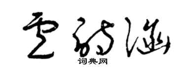 曾慶福盧詩涵草書個性簽名怎么寫