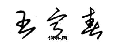 朱錫榮王寧春草書個性簽名怎么寫