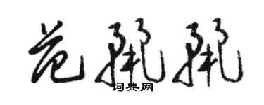 駱恆光范麗麗草書個性簽名怎么寫