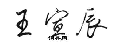 駱恆光王宣辰行書個性簽名怎么寫