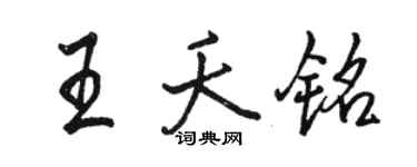 駱恆光王夭銘行書個性簽名怎么寫